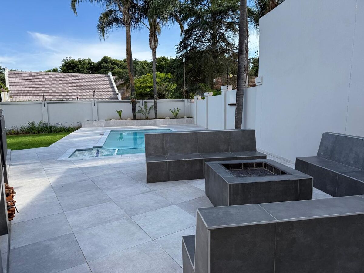 Entertainment area and pool from the Bradbury home renovation
